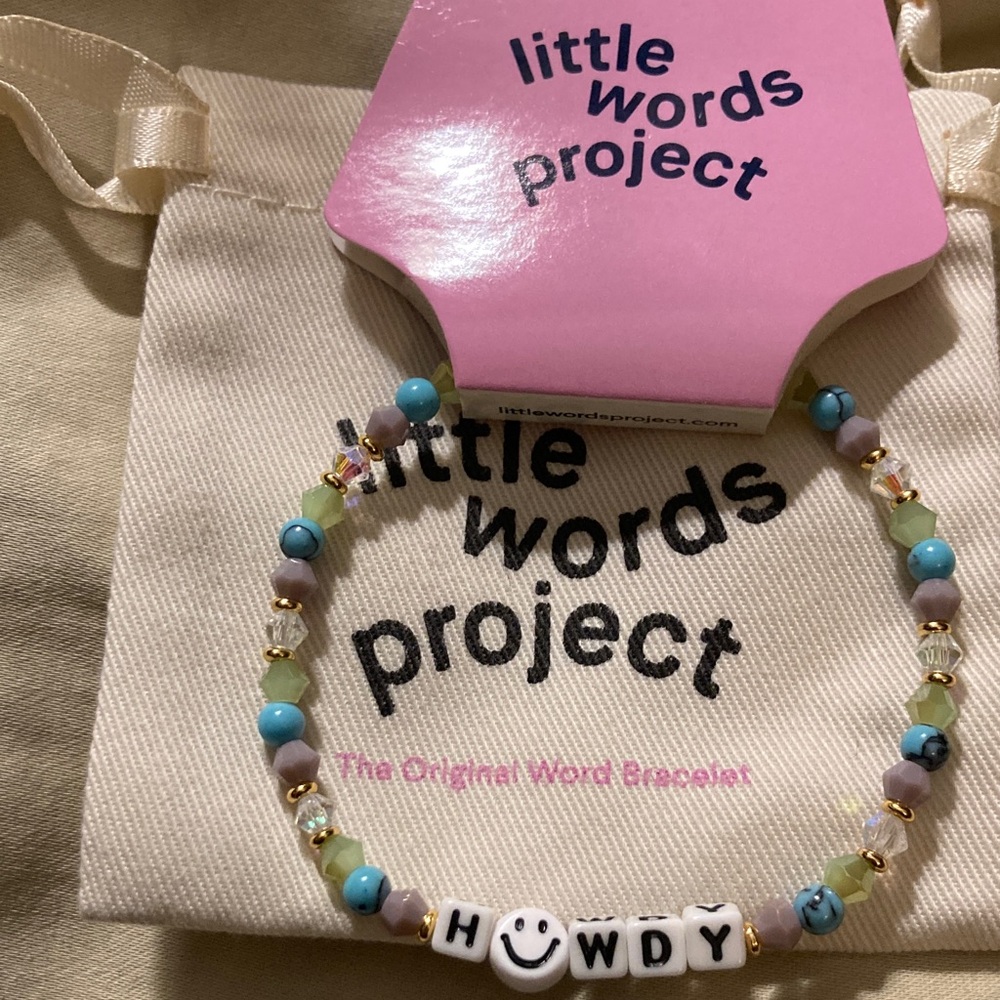 Multicolor Little Words Project Beaded Bracelet Howdy